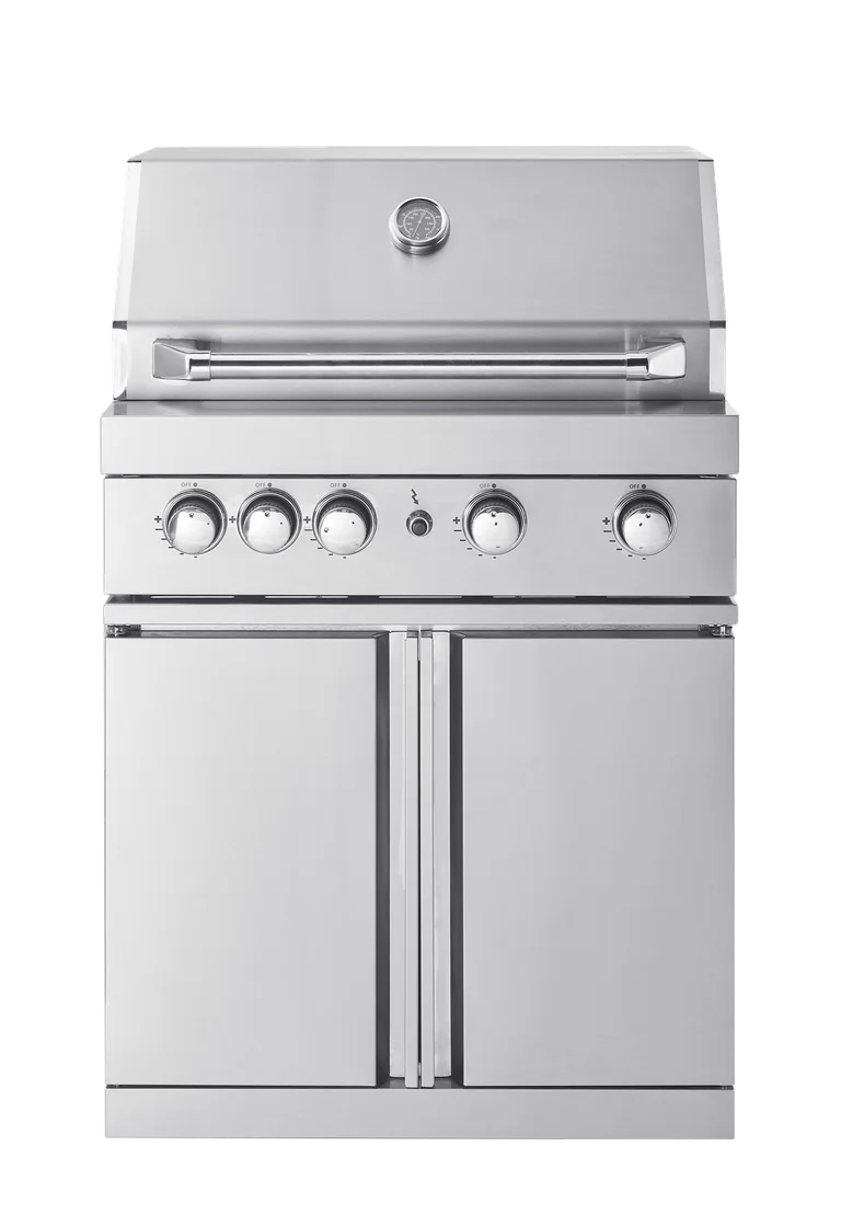 Stainless Collection - Vapaasti seisova kaasugrilli ja 4 poltinta, infrapunalämmitin