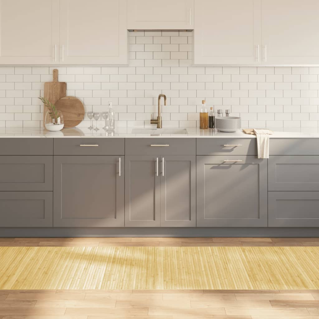 vidaXL Matto suorakaide vaalea luonnollinen 80x400 cm bambu