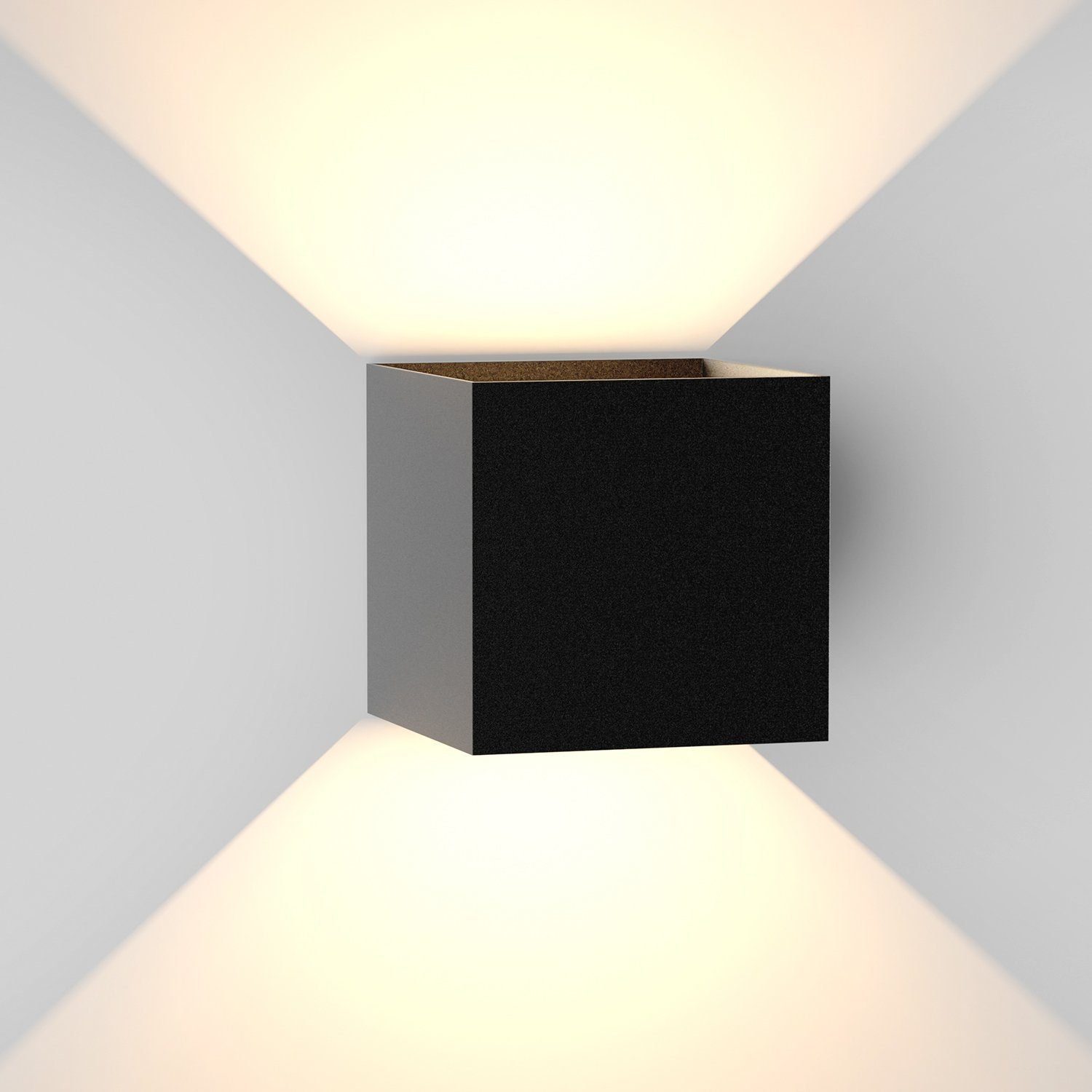 NETTLIFE LED - seinävalaisin, musta, 5 W, IP65, 3000 K