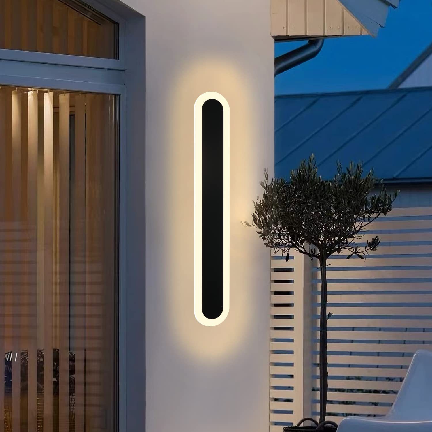 NETTLIFE LED-seinävalaisin ulkokäyttöön 50 cm musta Villa